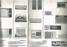 PUBLICITE ADVERTISING 1966 PATHE MARCONI téléviseur radio éléctrophone (2 pages)