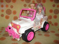 Vintage 80s LOT Ancien 2 POUPÉES + VÉHICULE JEEP WRANGLER BARBIE MATTEL Voiture