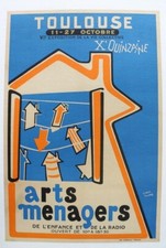 AFFICHE ANCIENNE 1950 TOULOUSE
