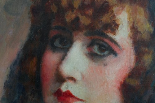 Ancien beau tableau portrait