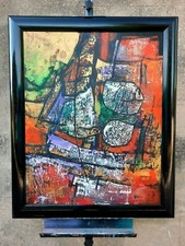 HEIMIG, Ecole Américaine - Composition abstraite - Huile sur toile -.