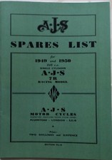 Ajs 7R Boy Racer Parts List 1949-50 Entièrement Illustré Moto Livre