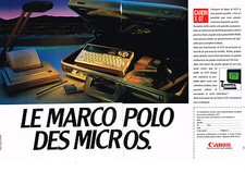 PUBLICITE ADVERTISING  1985   CANON   X07 micro ordinateur ( 2 pages)