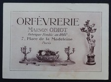 Carte de visite Orfèvrerie MAISON ODIOT 7 Place de la Madeleine Paris 3