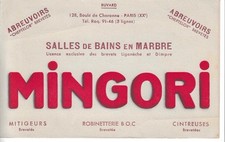 Buvard publicitaire vintage "MINGORI" - Salles de bains en marbre - Paris XXe