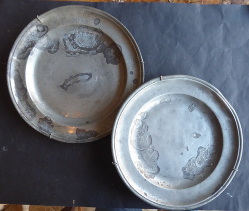 Ancien plat etain debut - plat,