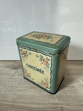 Boîte ancienne en métal Menier / Chicorée – Fleurs – Déco vintage