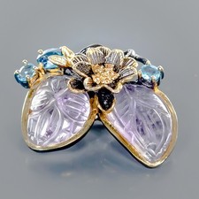 Broche en amétrine naturelle