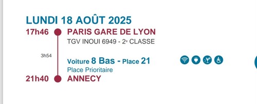 Vends billets tgv paris - vends,
