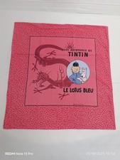 Hergé Tintin Taie Oreiller Coussin Tissu Vintage Moulinsart 1993 Le Lotus Bleu 