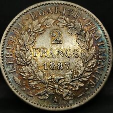 2 FRANCS CERES 1887 A PARIS ARGENT 835‰ SUPERBE PATINE FRANCE / SILVER
