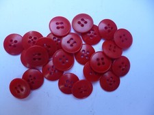lot 20 boutons anciens de couture diamètre 1,5 cm - couleur rouge