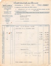 Facture  1956  SOLIDEX A