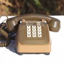 Télephone marron à touches ALCATEL SOCOTEL S 63 PTT vintage