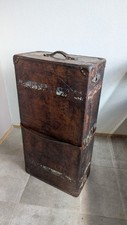 Goyard, immense Malle, Trunk, cuir vintage, 110cm de haut
