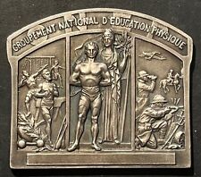 Très rare Médaille & plaquette Bronze argenté " Education Physique " TSCHUDIN