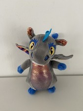 Peluche Dragon Gris et Bleu