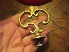 Ancien Ornement de Meuble en Laiton Poignée Poêle Fonte