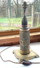 OBJET DE POILU LAMPE OBUS 1914-1918 TRAVAIL DE TRANCHÉE TRENCH ART WW1 LAMP