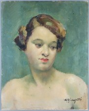 Ancien Tableau "Portrait de