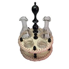 08K27 ANCIEN SERVITEUR TERRE DE FER GIEN HUILIER VINAIGRIER SEL ET POIVRE 1900