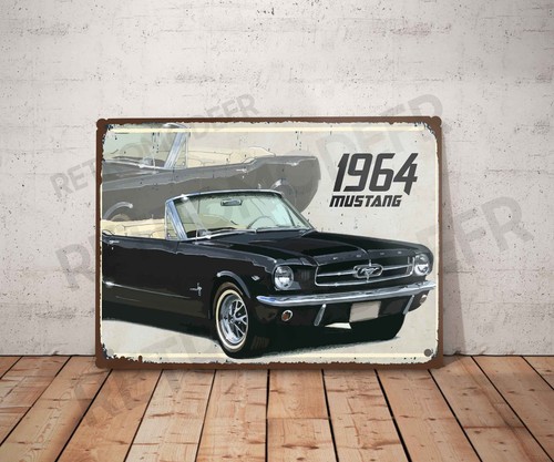 Plaque métal vintage mustang - métal,