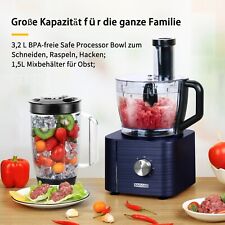 Robot de cuisine compact Mixeur Broyeur Râpe Processeur alimentaire 3,2L+1,5L