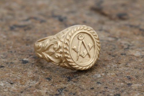 Bague maçonnique jaune - en,