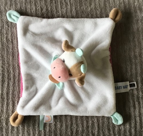 Doudou vache blanc - vache, rose