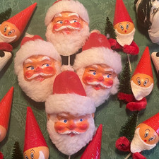 Décoration de Noël vintage - joli lot 14 sujets - Père Noël - Lutins - Pierrot