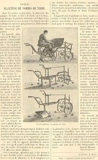 ARTICLE DE PRESSE PLANTEUSE DE POMMES DE TERRE BAJAC PAR GEORGES MATHIEU 1898