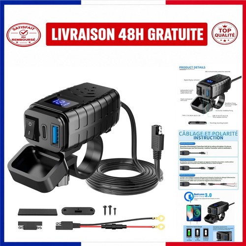 Prise usb moto 12v - prise,