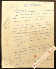● Manuscrit "Jean SCHLUMBERGER" par Pierre BOST écrivain né Lasalle / Guebwiller