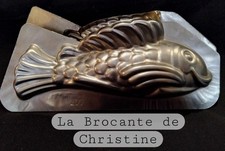 N° 801/2-ANCIEN MOULE A CHOCOLAT/ Carpe 20 cm INOX/ Métal Chromé chocolate mold-