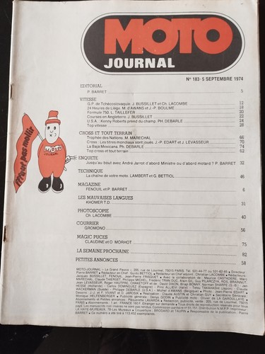 Moto journal 183 du - n°183,