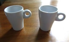 2 TASSES – PILLIVUYT - céramique blanche- 1 anse ronde (MB-486)