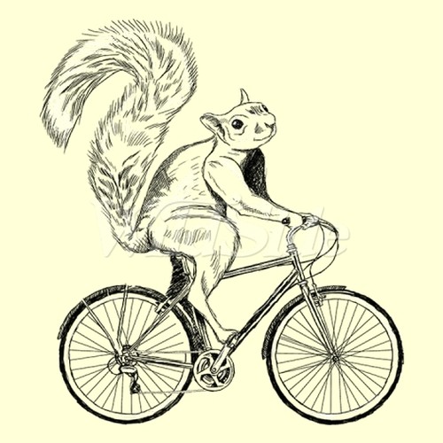 Squirrel riding bike - squirrel, shirt