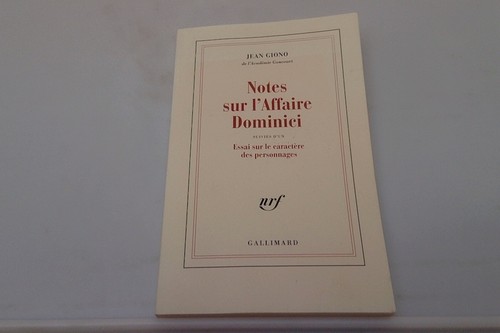 Jean giono notes - jean, sur