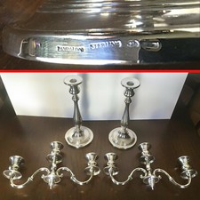 Rare antique European CANDLESTICK Set of 2 -  Sterling Silver unweighted 1.7 Kg