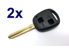 2x Remplacement Clé Télécommande Boîtier pour Toyota Corolla Avensis Aygo Rav 4