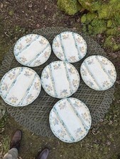 6 assiettes plates à asperges Sarreguemines Faïence & Décor 20