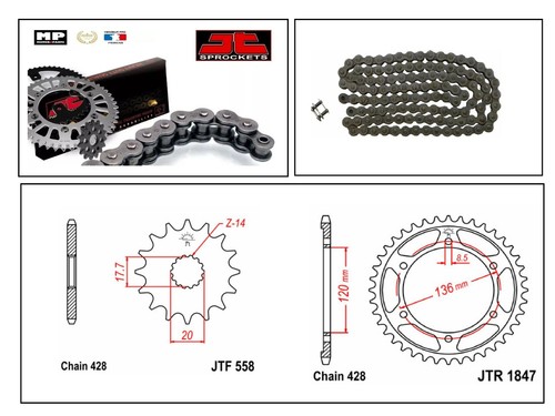 Kit chaine complet racing - complet, jt
