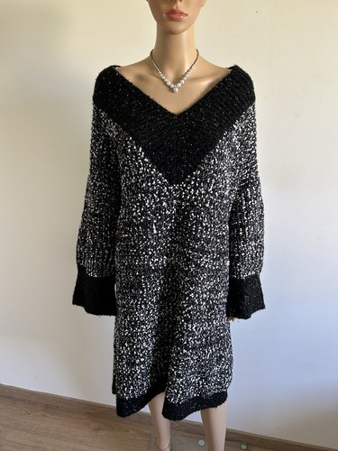 Robe pull noire - grise, may