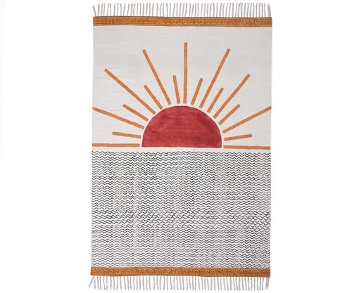 Tapis rectangulaire coton - tapis,