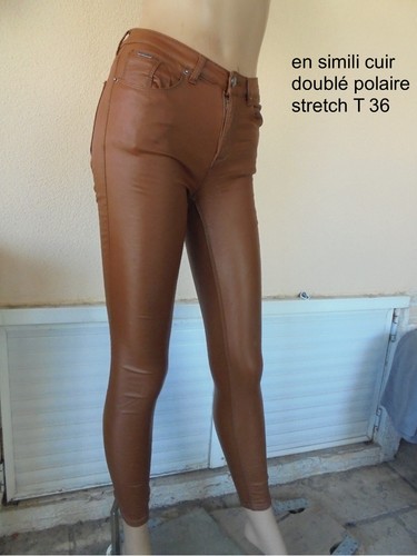 Pantalon jean sexy simili - pantalon,