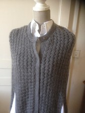 GERARD DAREL : Cape en grosse maille grise ,100% laine , toute neuve ,T:unique 