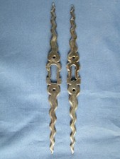 2 entrées serrure flamme fer ancienne Louis XIII portes armoire bahut ht 21,5 cm