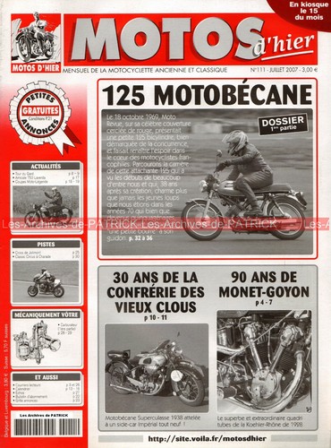 Motos hier 111 - d'hier, motobecane