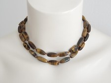 Collier Vintage Œil De Tigre Rectangulaire 69,0 G/83 Cm