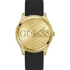 Montre Homme GUESS REPUTATION GW0726G2 Silicone Noir D'or